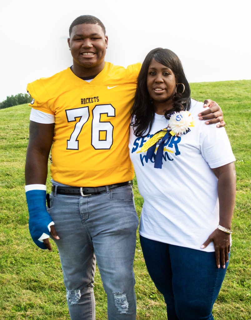 Image of Mike Hall Jr. and his mother