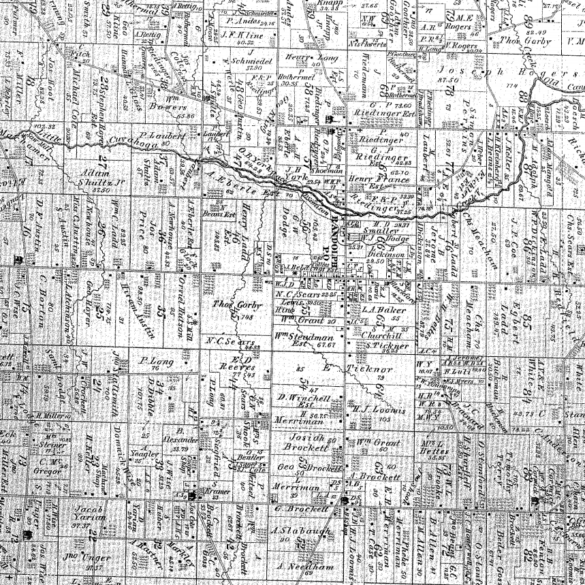 Image of a 19th century map of Randolph, Ohio, parcels
